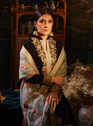 ZARA JAHAN 7011 - ZC Embroidered Velvet Dress