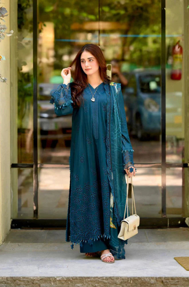 Mushq - 3PC Lawn ChickenKari Embroidered Suit - D-588