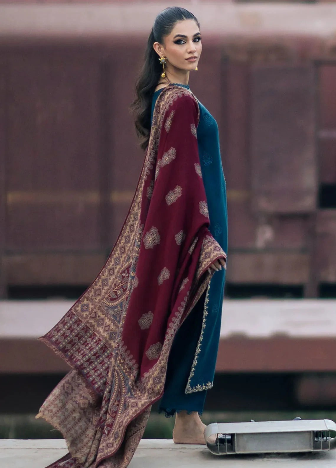 Dhanak 3-Piece Embroidered Dress COCO-145