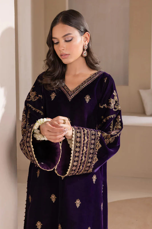 ZARA JAHAN 972-3piece Embroidered Velvet Dress