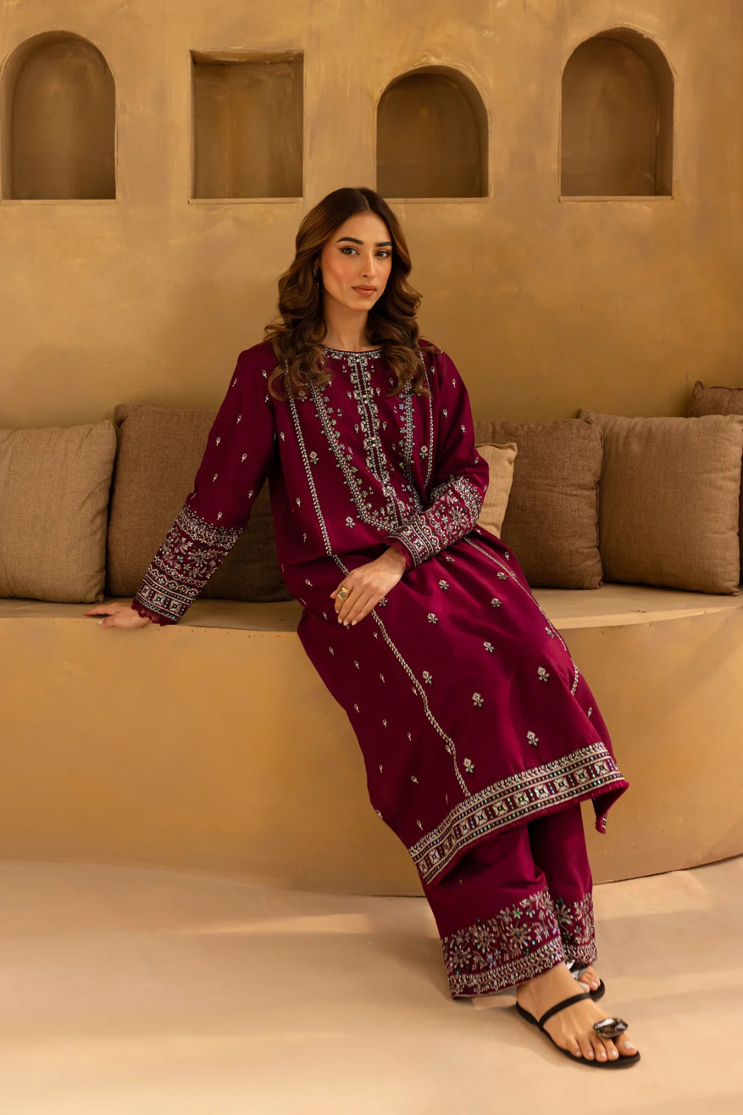 Dhanak 2-Piece Embroidered Dress D-92