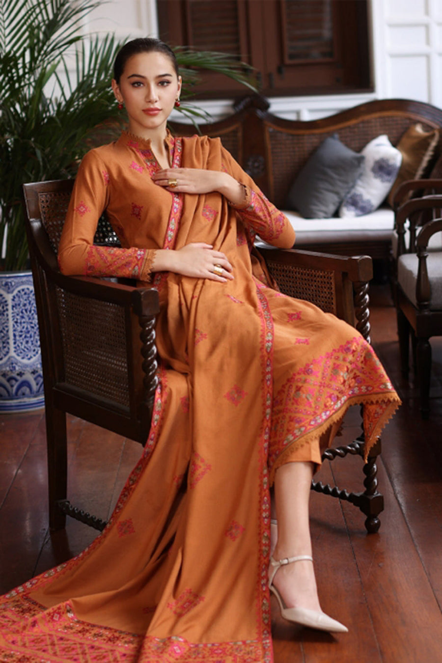 Dhanak 3-Piece Embroidered Dress D-GD 37