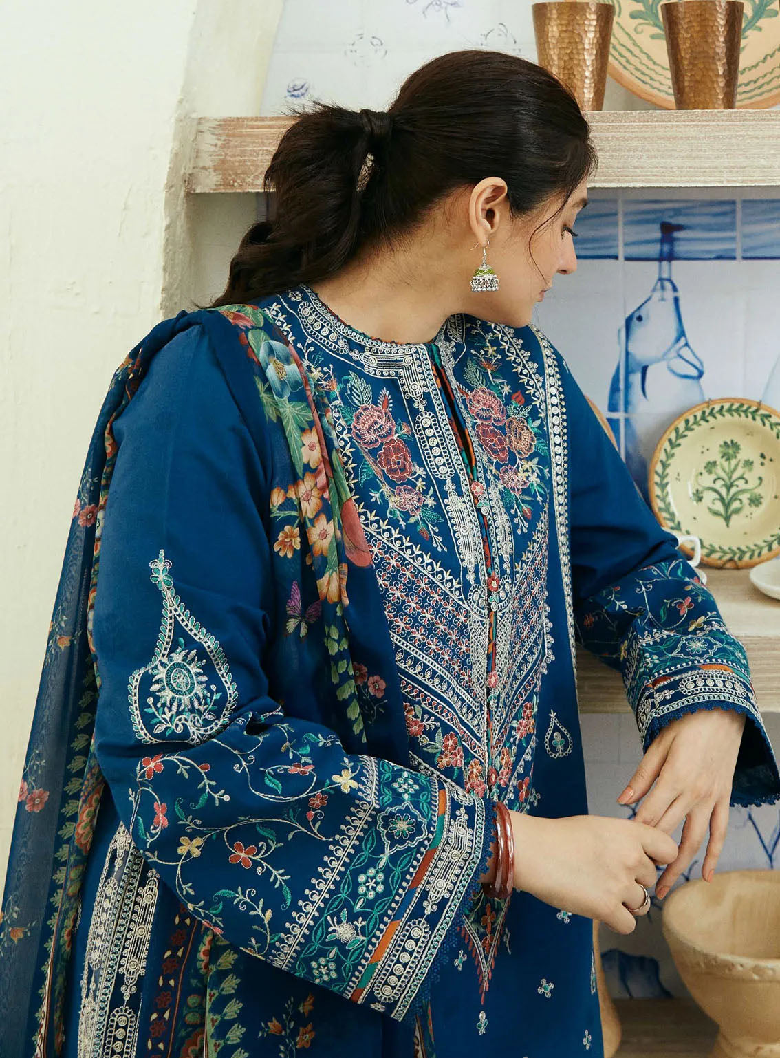 Dhanak 3-Piece Embroidered Dress D-GD 31