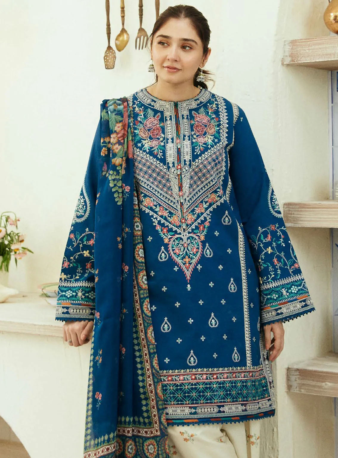 Dhanak 3-Piece Embroidered Dress D-GD 31