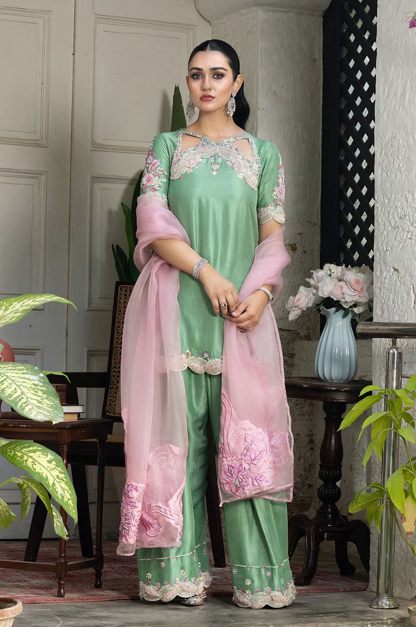 Zara Jahan- Shamooz Silk 3pc Suit Dress D-810
