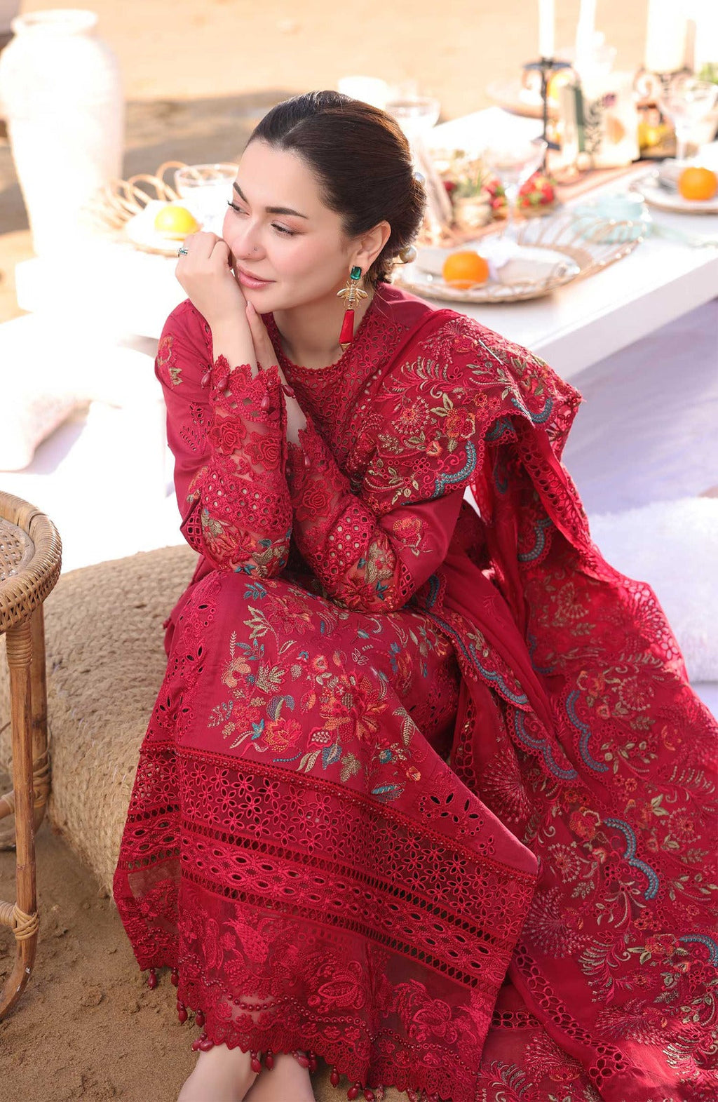 Dhanak 3-Piece Embroidered Dress D-60