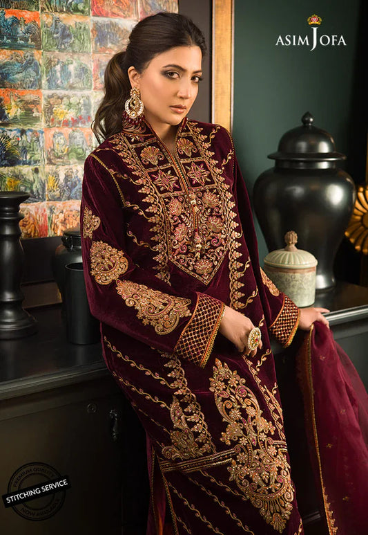 ZARA JAHAN 977- 3piece suit Embroidered Velvet