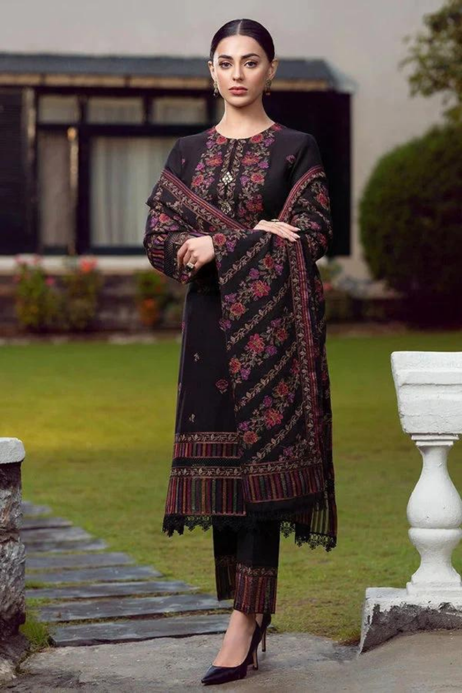 Dhanak 3-Piece Embroidered Dress D-GD 35
