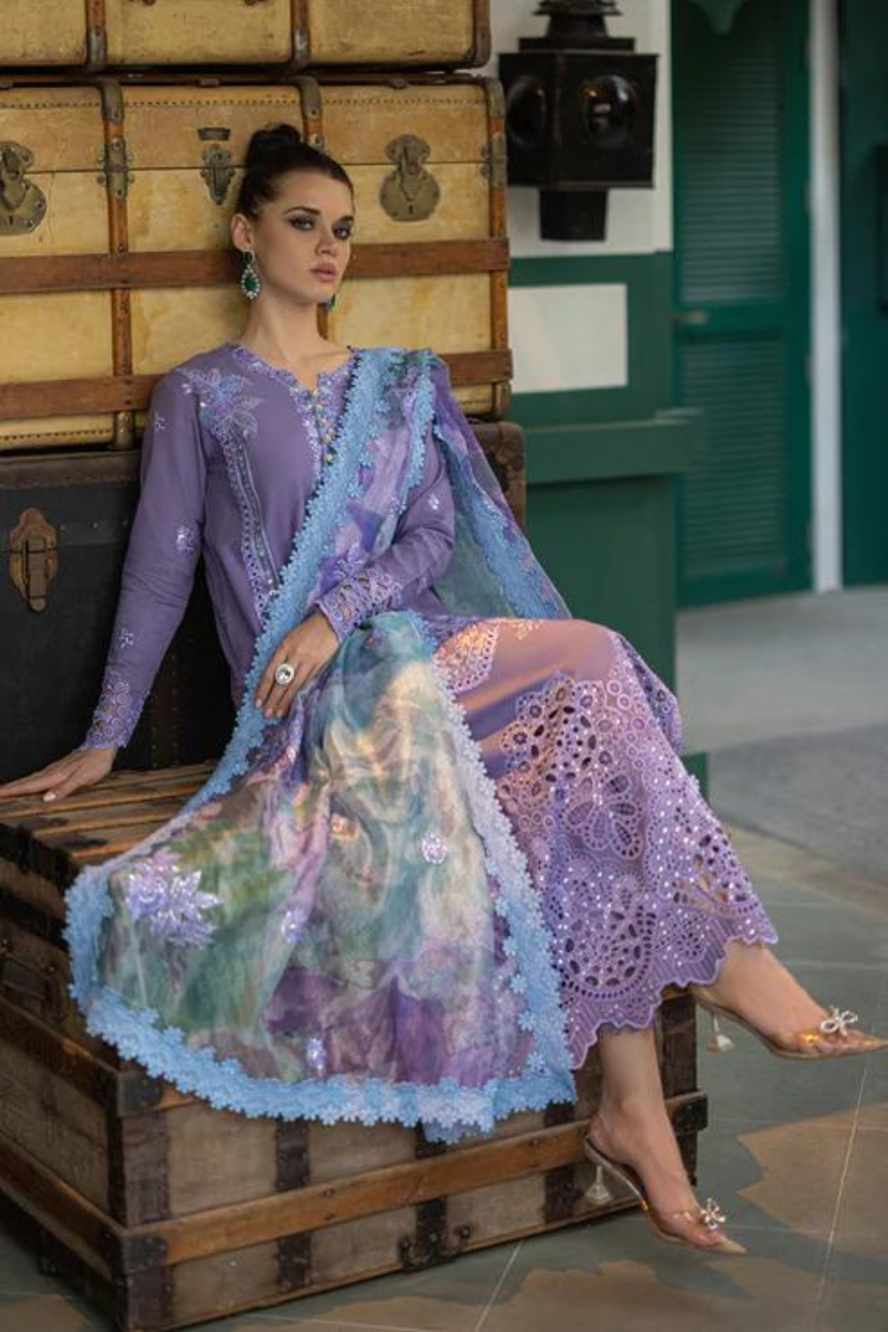 Dhanak 3-Piece Embroidered Dress D-GD 20