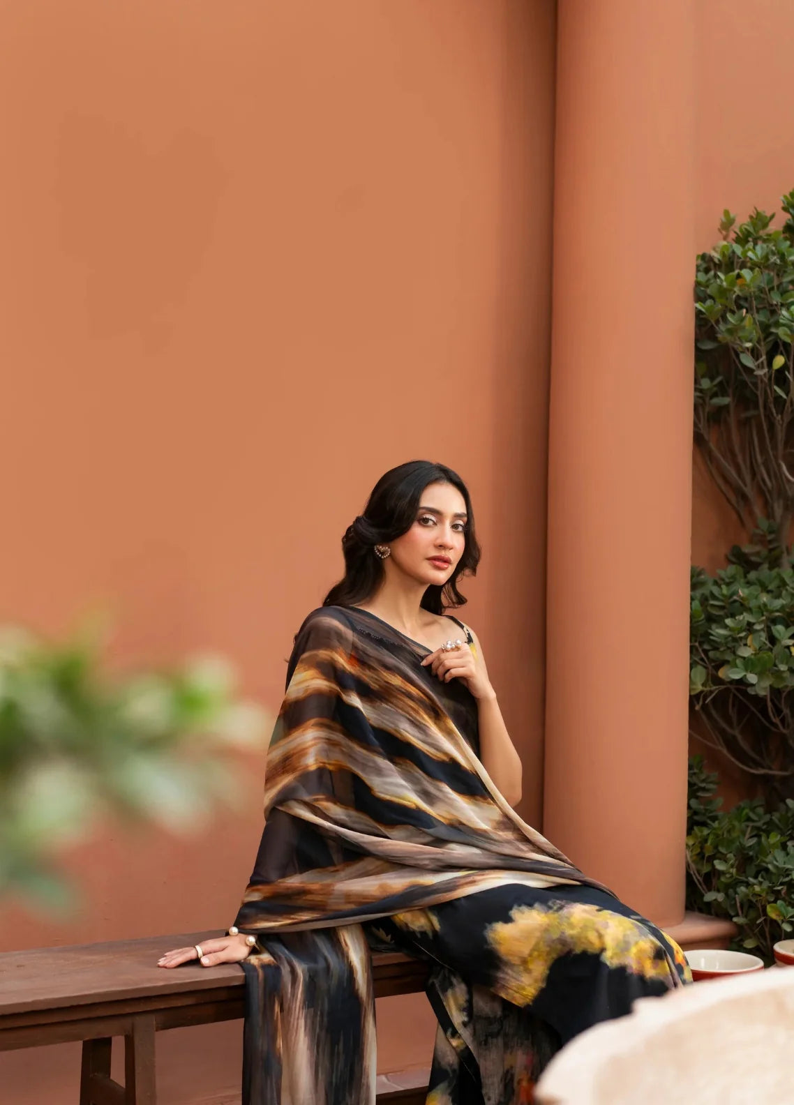 Silk 2-Piece Printed Dress D-155