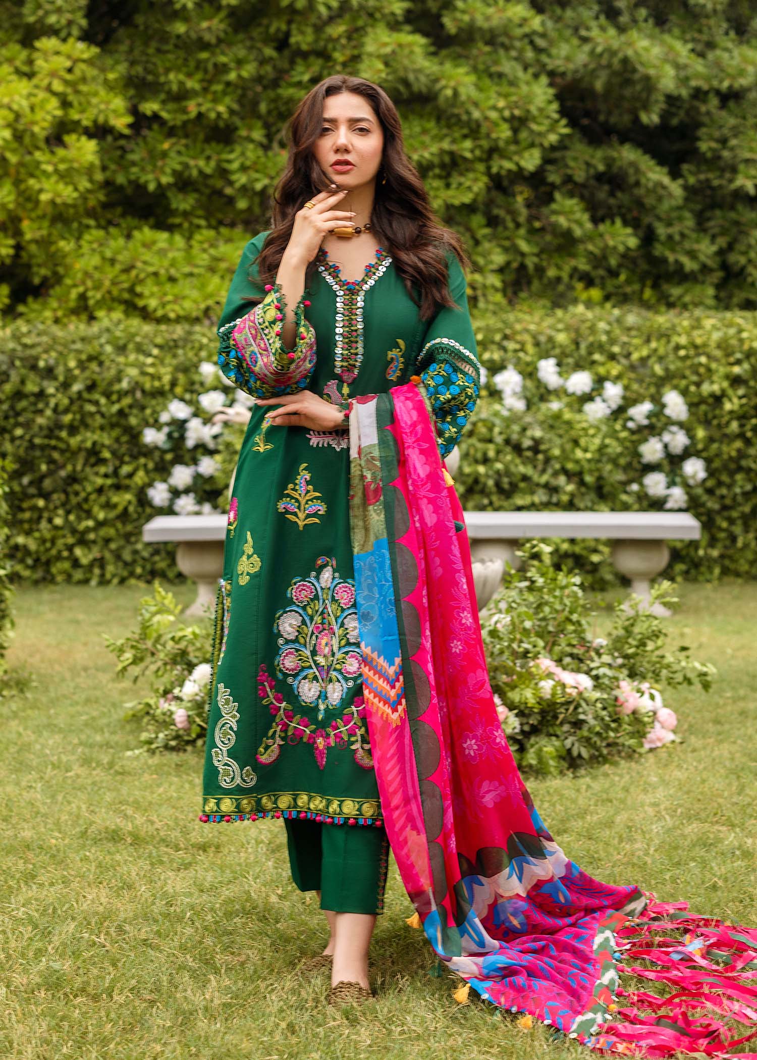 Dhanak 3-Piece Embroidered Dress D-GD 29