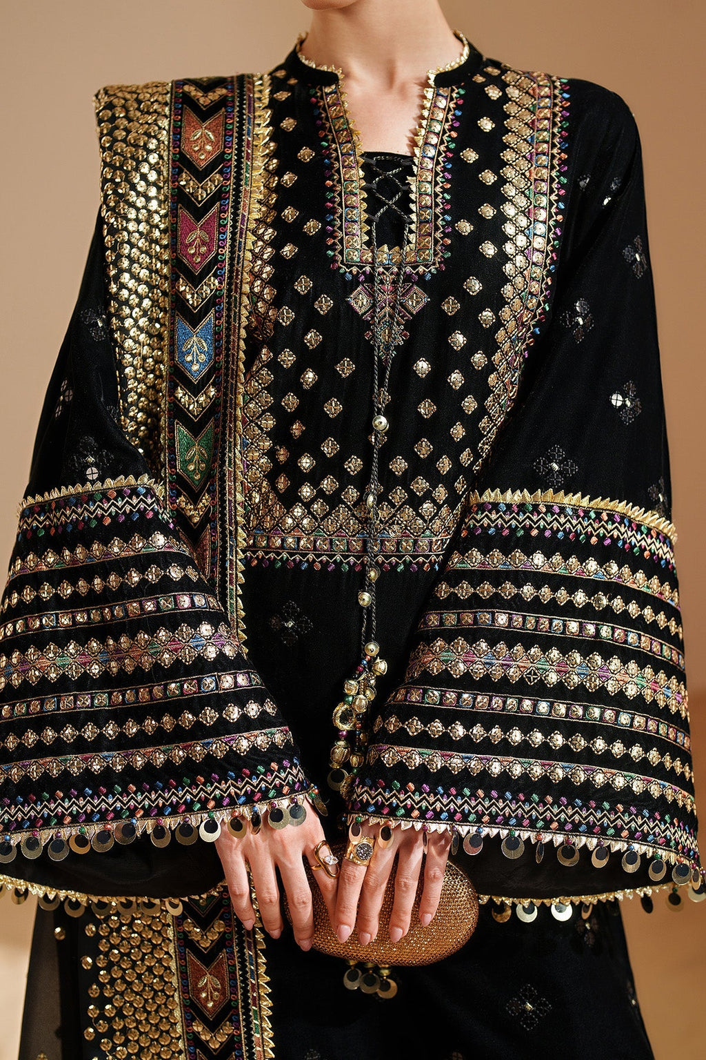 ZARA JAHAN 7008 - JZ Embroidered Velvet 3-Piece Dress