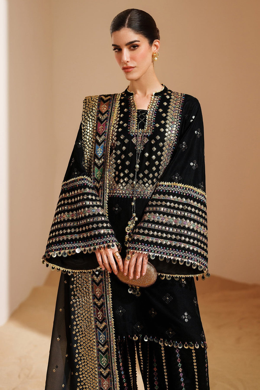 ZARA JAHAN 7008 - JZ Embroidered Velvet 3-Piece Dress