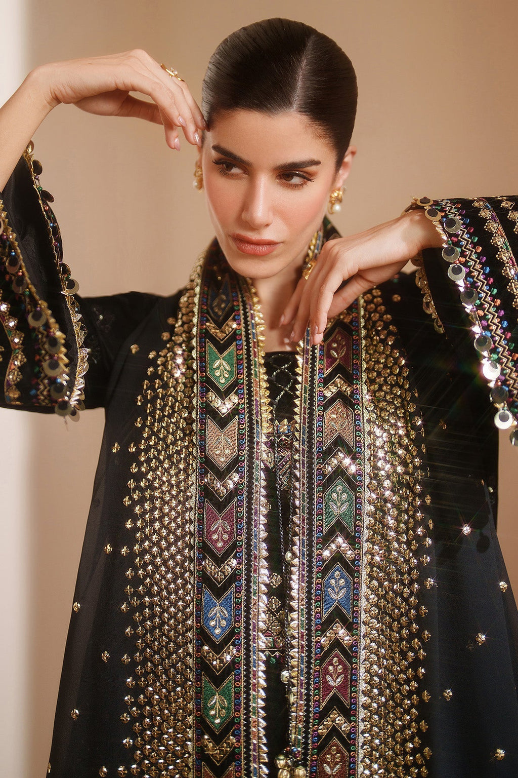 ZARA JAHAN 7008 - JZ Embroidered Velvet 3-Piece Dress