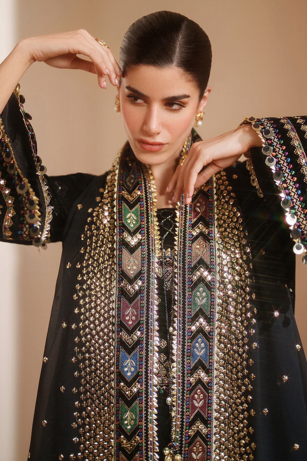 ZARA JAHAN 7008 - JZ Embroidered Velvet 3-Piece Dress