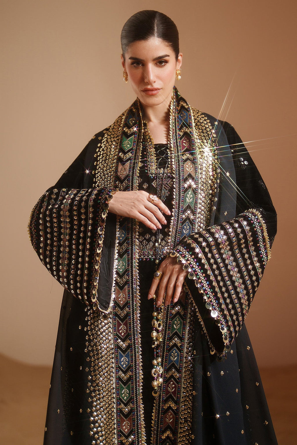 ZARA JAHAN 7008 - JZ Embroidered Velvet 3-Piece Dress