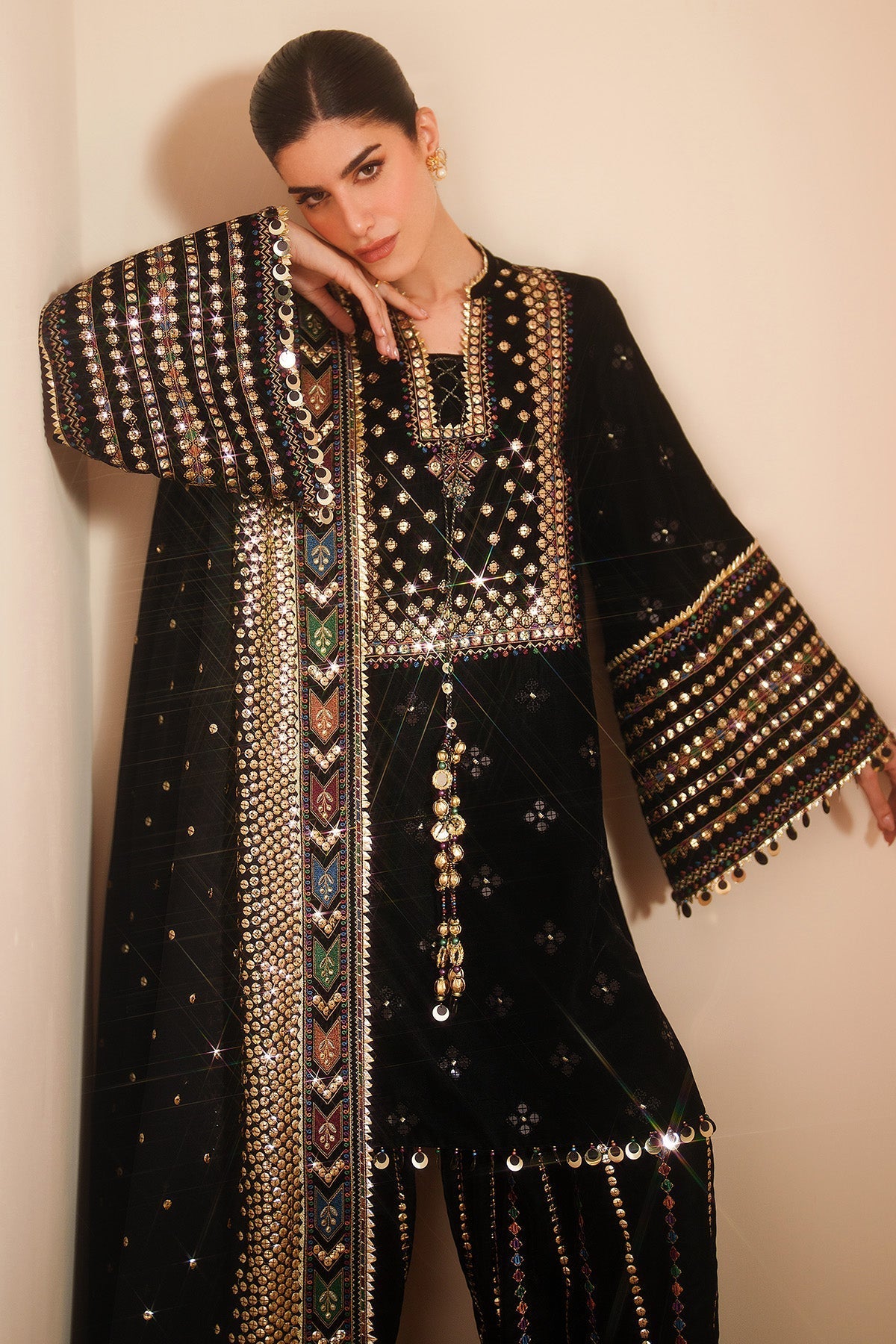 ZARA JAHAN 7008 - JZ Embroidered Velvet 3-Piece Dress