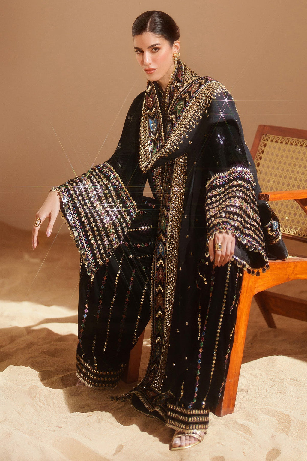 ZARA JAHAN 7008 - JZ Embroidered Velvet 3-Piece Dress