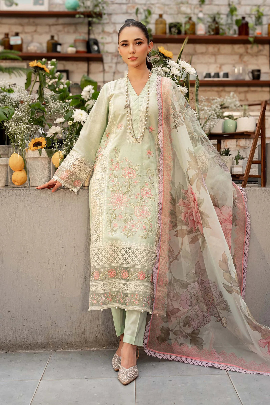 Dhanak 3-Piece Embroidered Dress D-GD 36