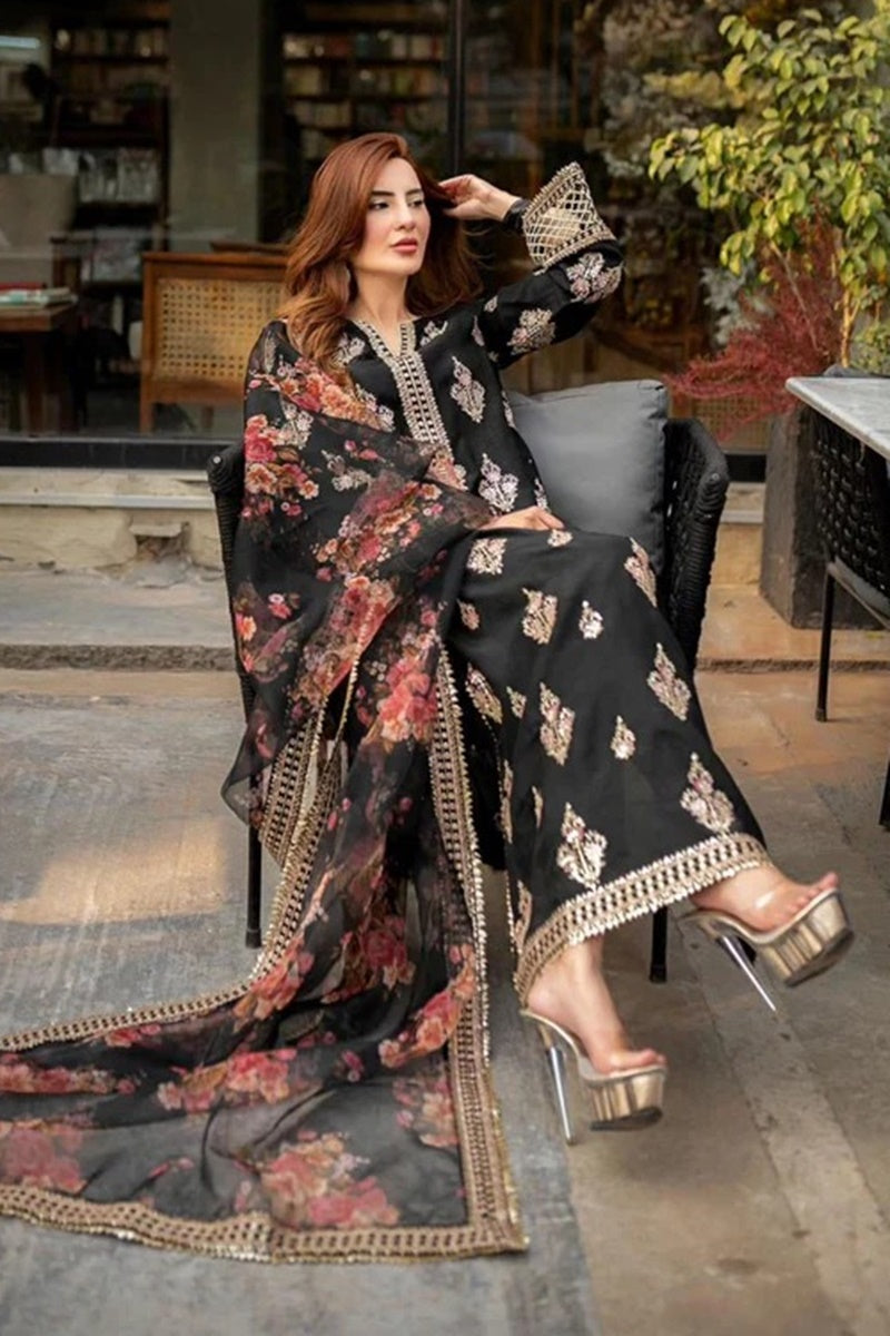 Dhanak 3-Piece Embroidered Dress AS-177