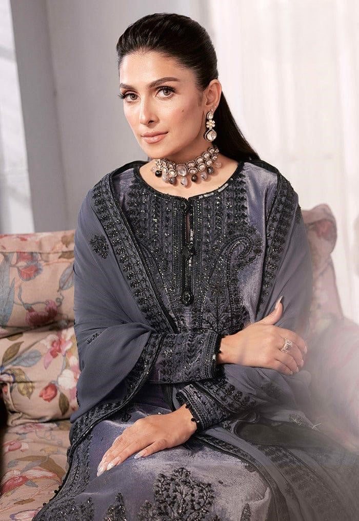 ZARA JAHAN 306 - Embroidered Velvet Dress with Pure Chiffon Embroidered Dupatta