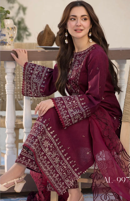 Asim Jofa 3-Piece Embroidered Lawn D- 583
