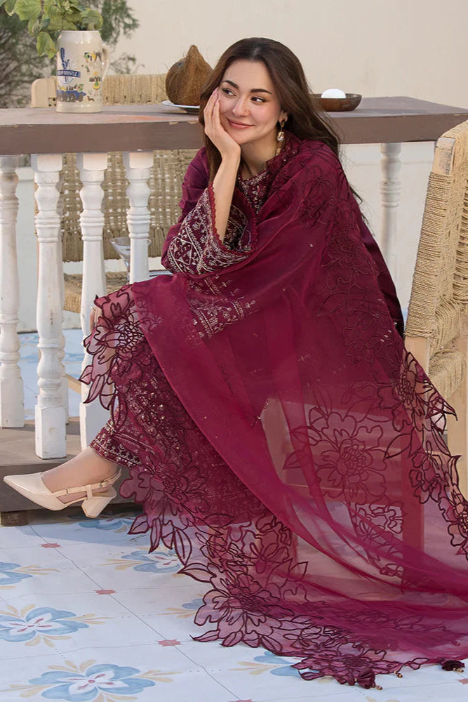 ZARA JAHAN 312 - Embroidered Velvet 3-Piece Dress with Embroidered Organza Dupatta