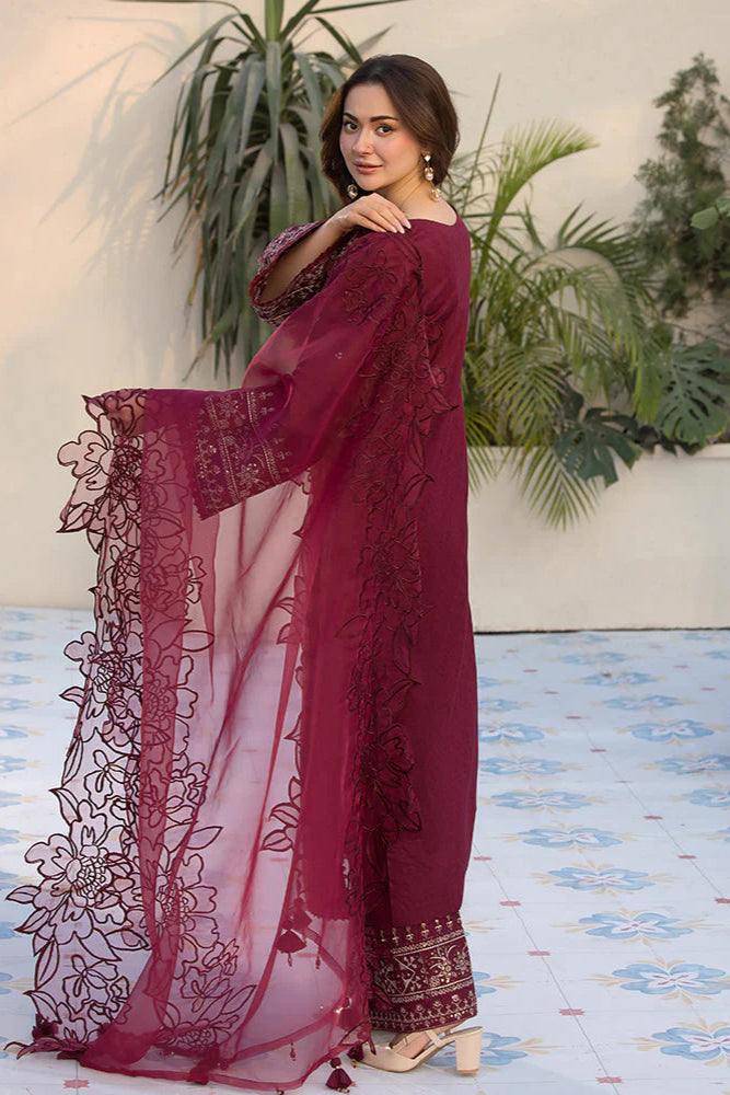 ZARA JAHAN 312 - Embroidered Velvet 3-Piece Dress with Embroidered Organza Dupatta