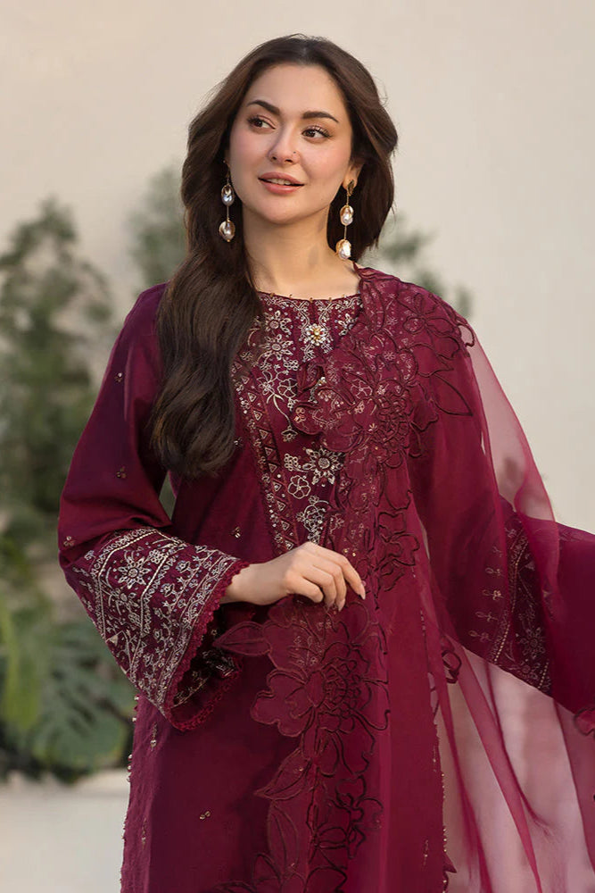 ZARA JAHAN 312 - Embroidered Velvet 3-Piece Dress with Embroidered Organza Dupatta
