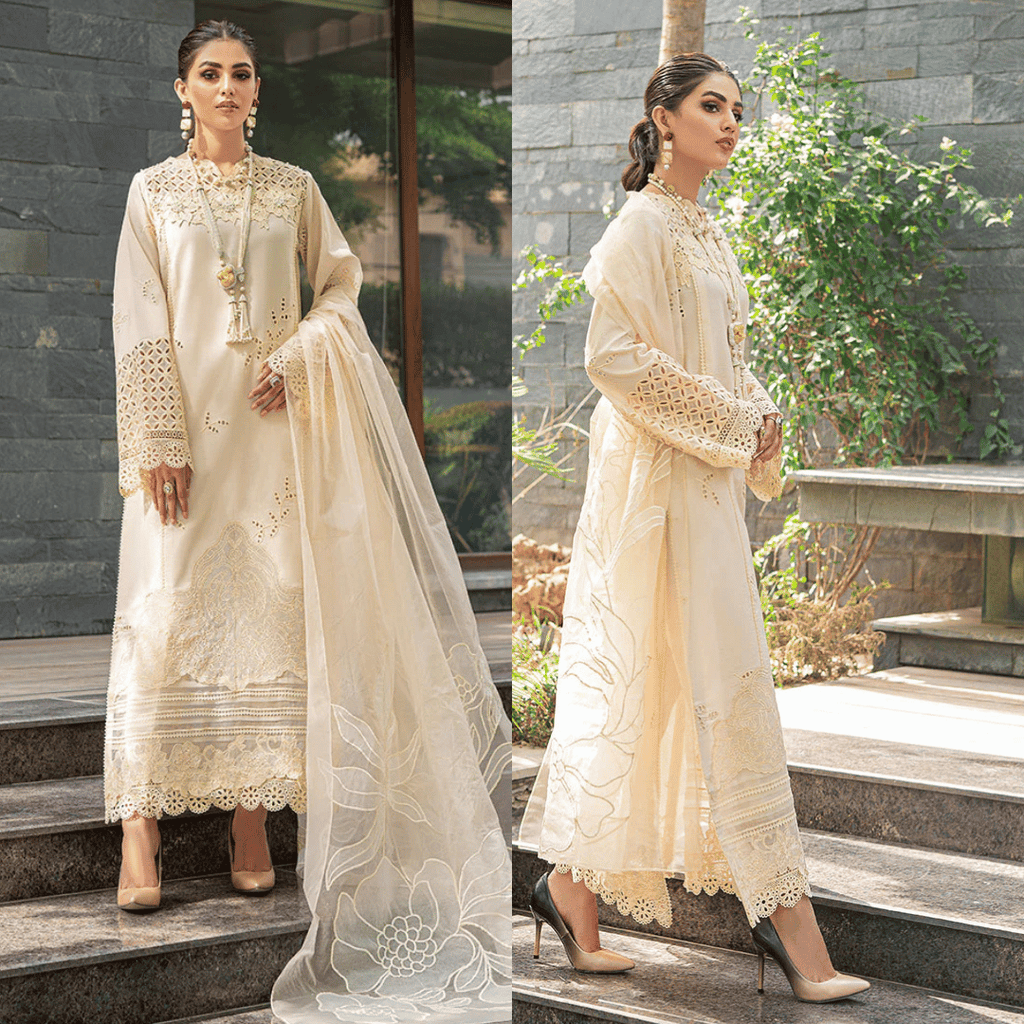 Chikenkari Qalamkar Embroidered Lawn 3-Piece D-571