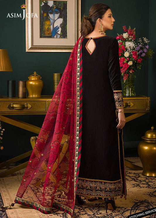 ZARA JAHAN 976-3piece Embroidered Velvet dress