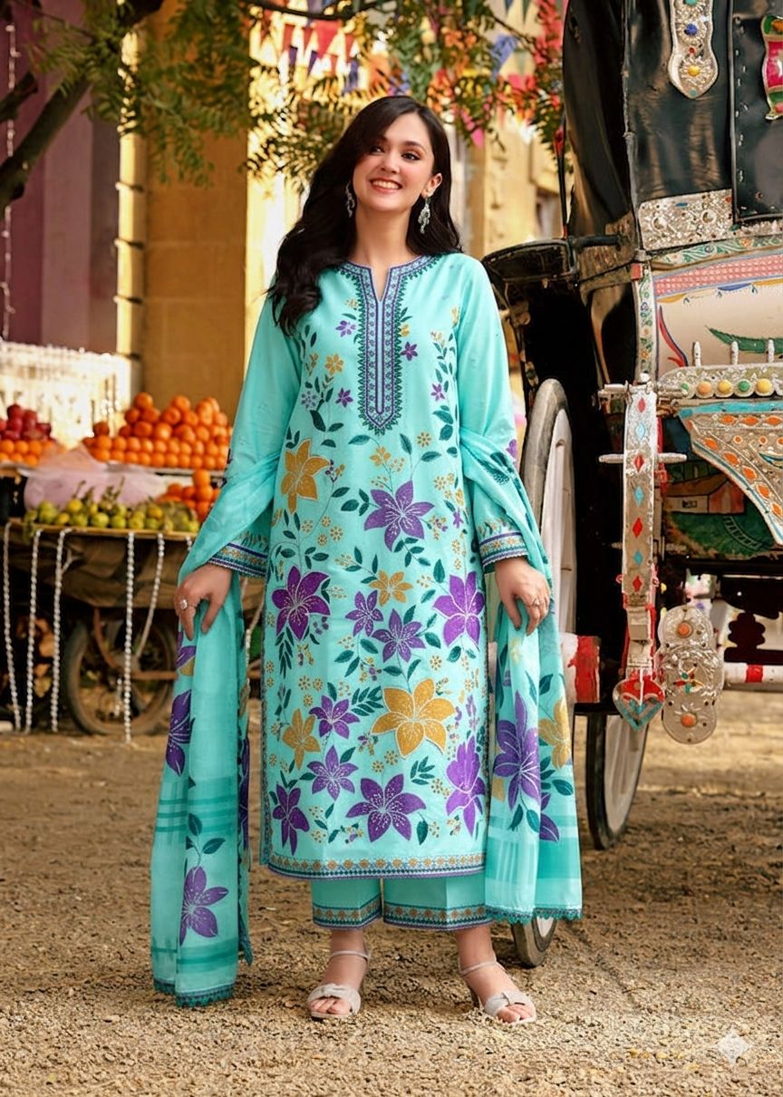 Zara Jahan- Lawn Dress D- 1107