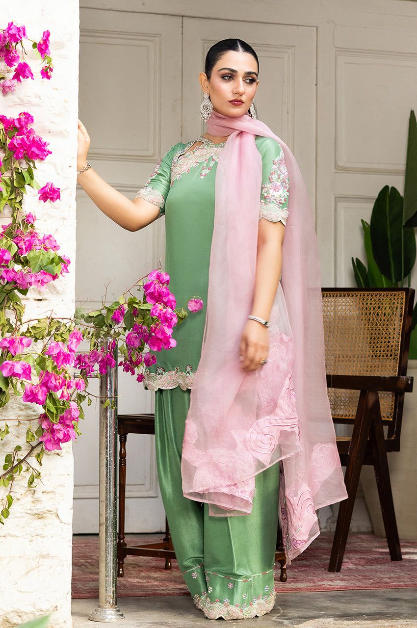 Zara Jahan- Shamooz Silk 3pc Suit Dress D-810