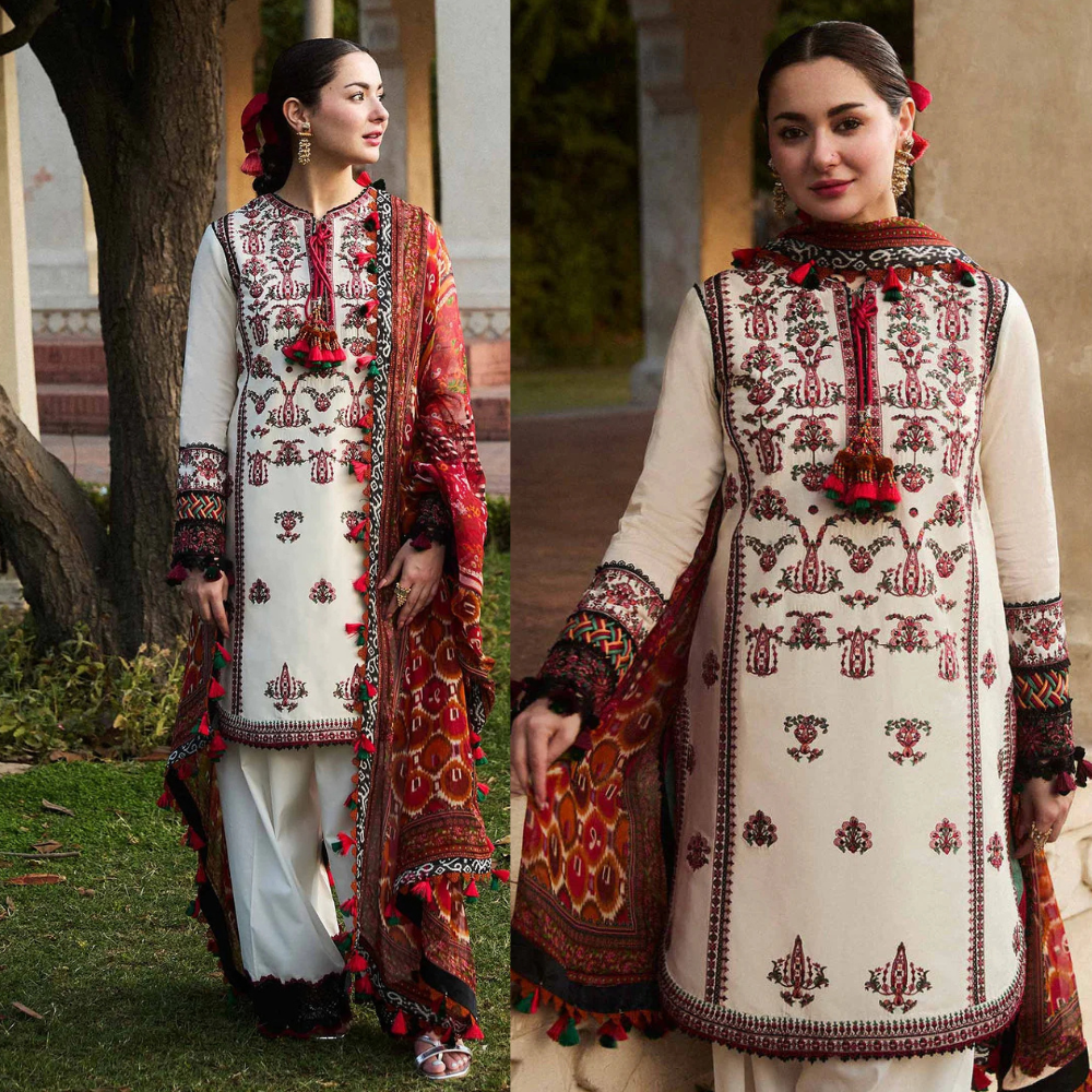 HUSSAIN REHAR - 3 Piece Embroidered Lawn D- 600